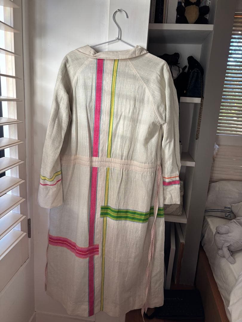 INJIRI アイボリー ストライプ ロングコート (値下げ)