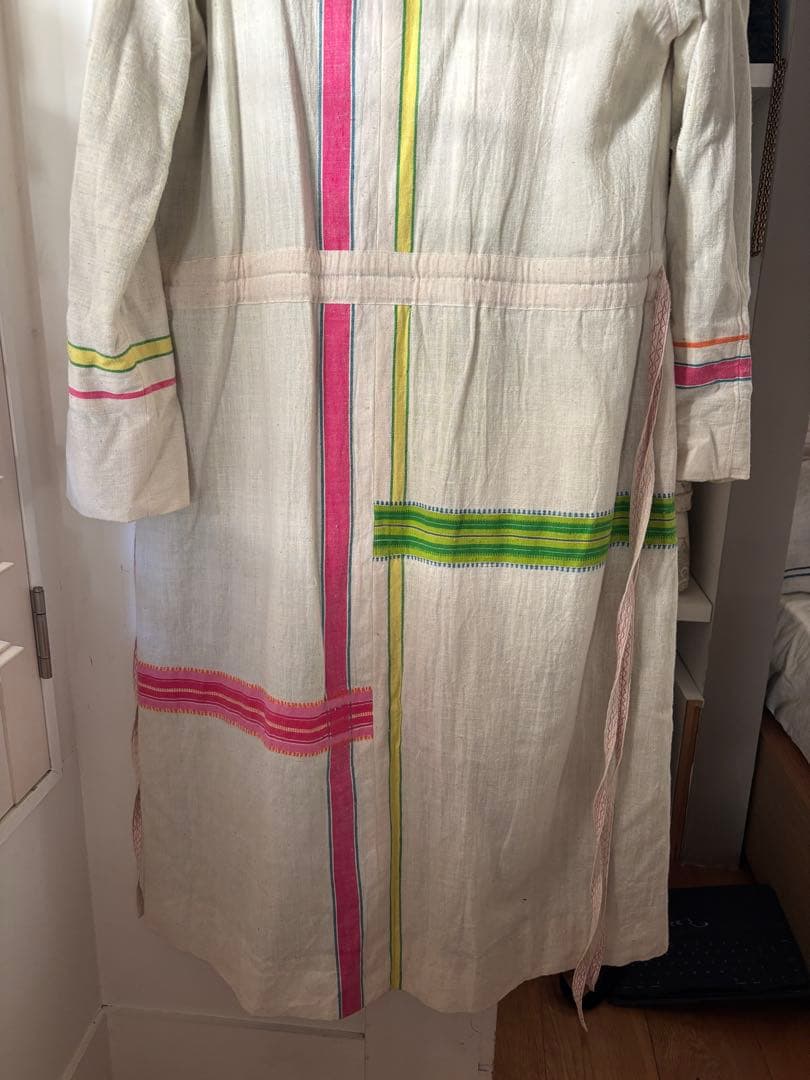 INJIRI アイボリー ストライプ ロングコート (値下げ)