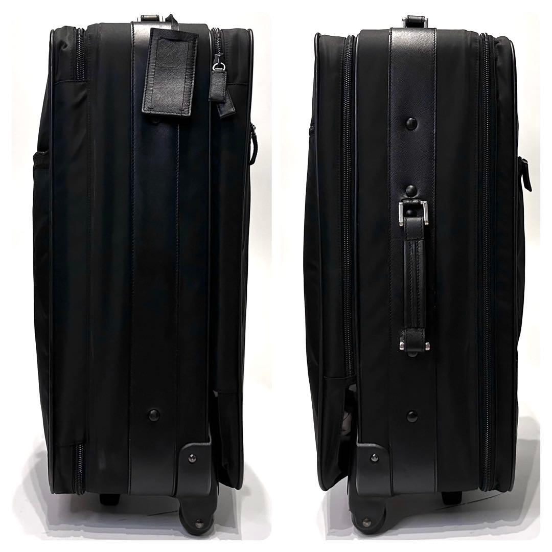 美品　プラダ　キャリーケース　三角ロゴ　サフィアーノ　ナイロン　旅行　ブラック