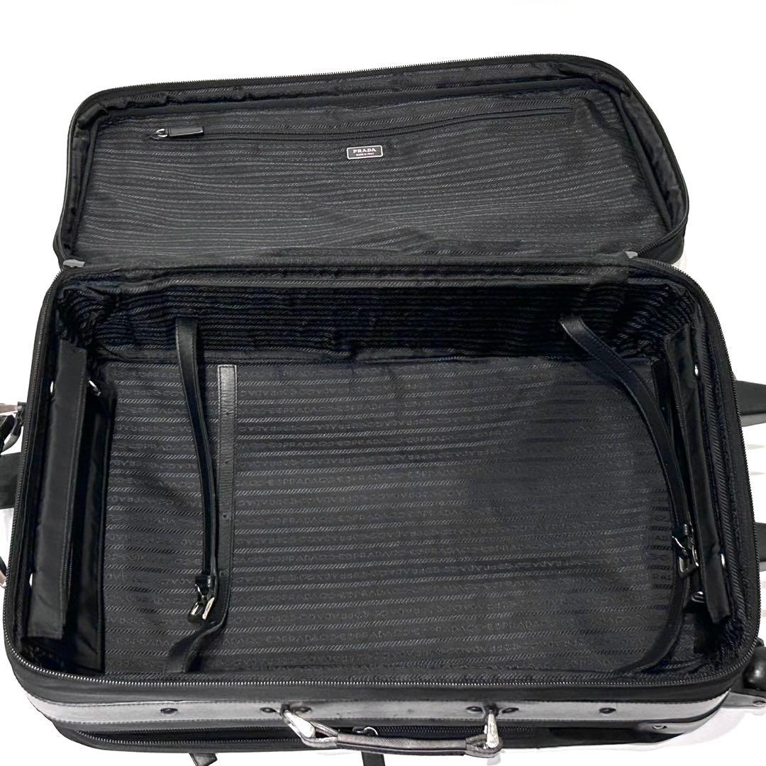 美品　プラダ　キャリーケース　三角ロゴ　サフィアーノ　ナイロン　旅行　ブラック