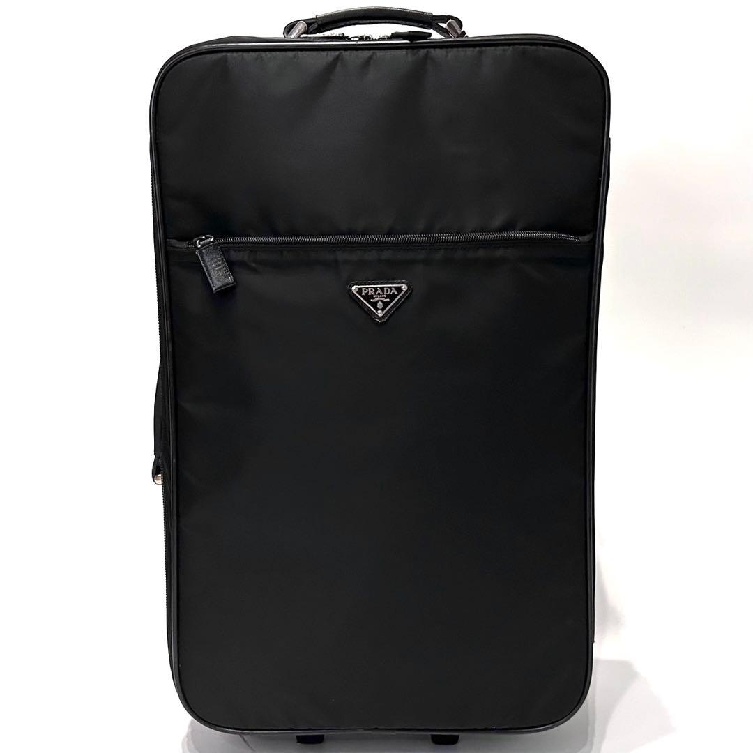 美品　プラダ　キャリーケース　三角ロゴ　サフィアーノ　ナイロン　旅行　ブラック