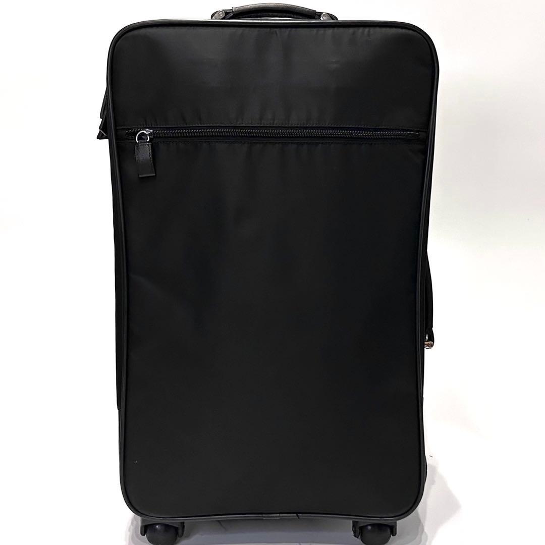 美品　プラダ　キャリーケース　三角ロゴ　サフィアーノ　ナイロン　旅行　ブラック