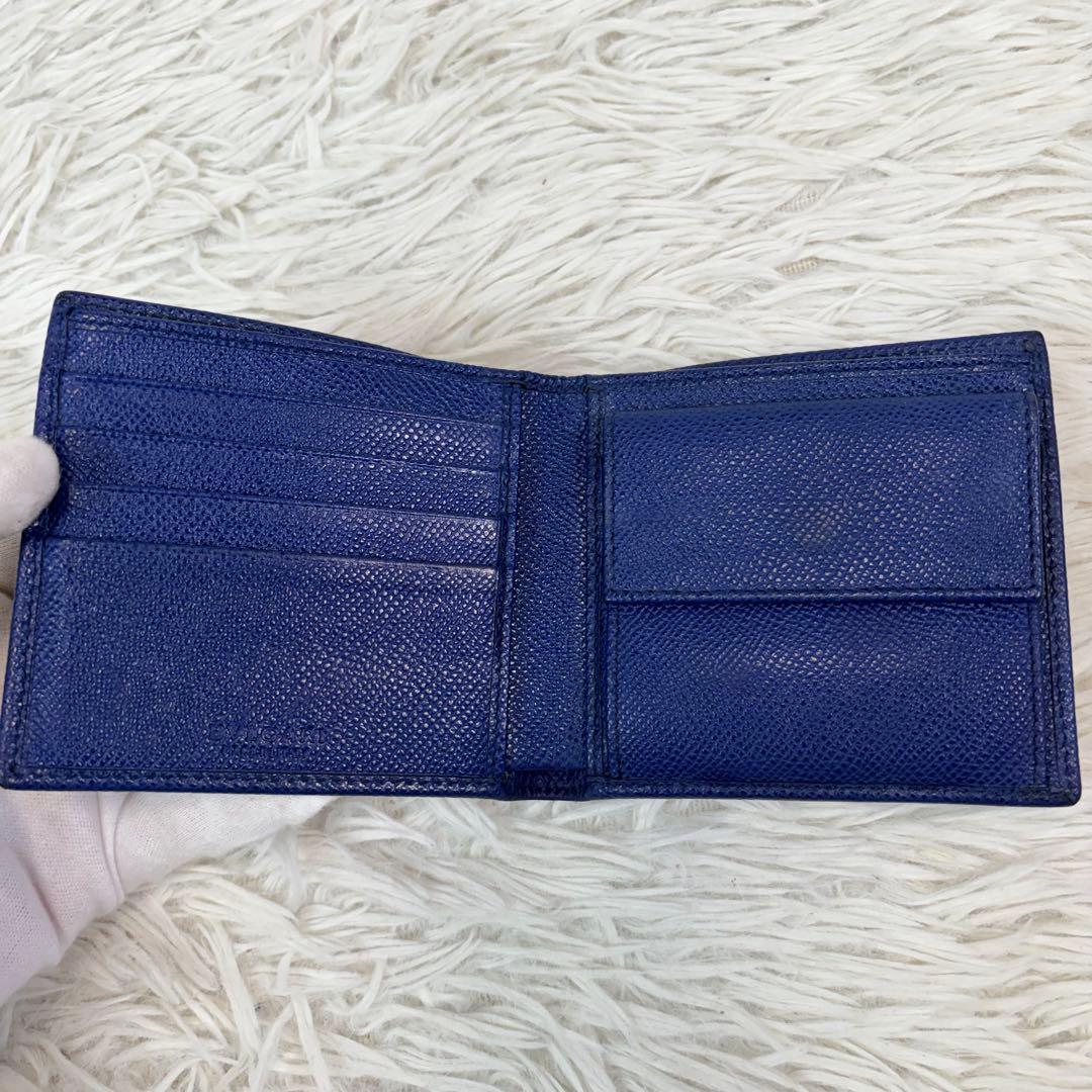 美品✨BVLGARI ブルガリ マン 折り財布 ビーゼロワン ブルー