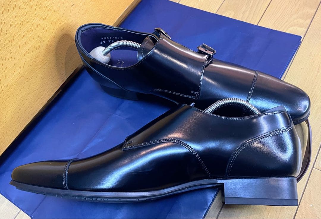 新品最終値下リーガルシューズダブルモンクストラップ靴本革スクラッチタフレザー26