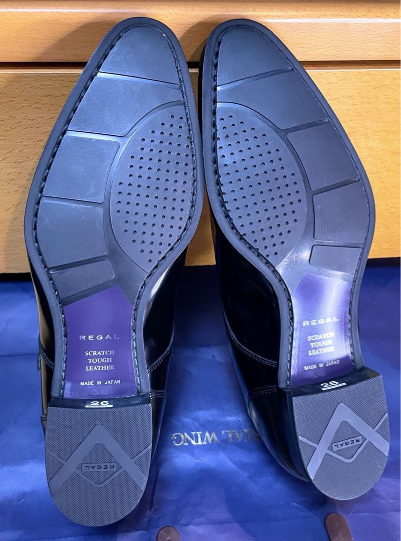 新品最終値下リーガルシューズダブルモンクストラップ靴本革スクラッチタフレザー26