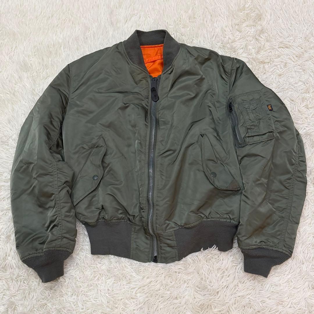 737　アルファインダストリーズ　USA製　L　MA-1　カーキ