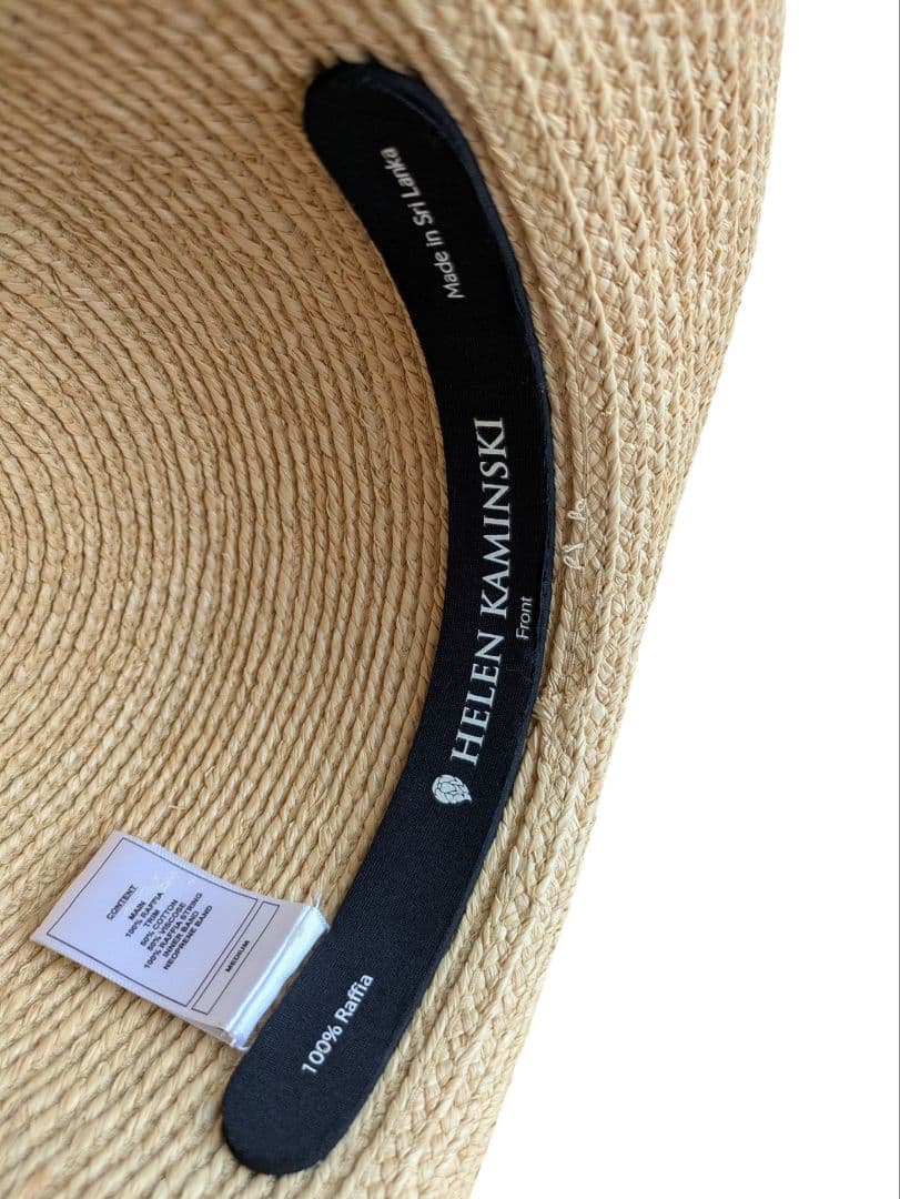 HELEN KAMINSKI 麦わら帽子 ベージュ 水色リボン