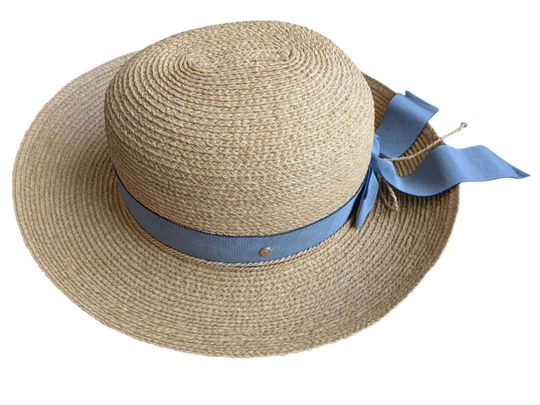 HELEN KAMINSKI 麦わら帽子 ベージュ 水色リボン
