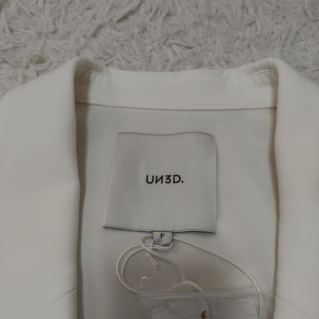 UN3D.　ヘムギャザージャケット　白　アンスリード