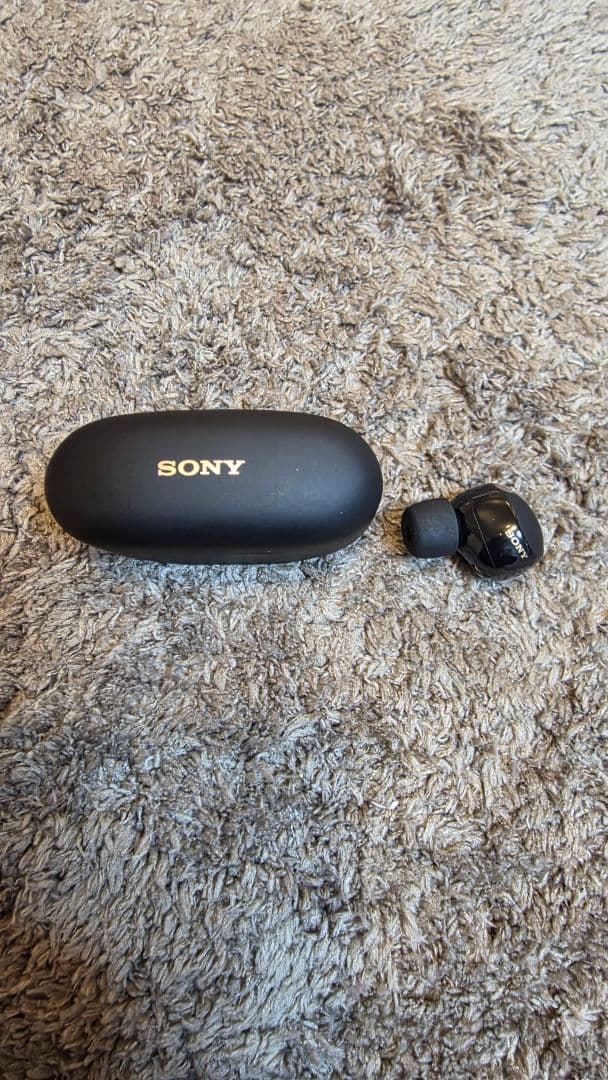 SONY「WF-1000XM5」（黒） 右耳・充電ケース