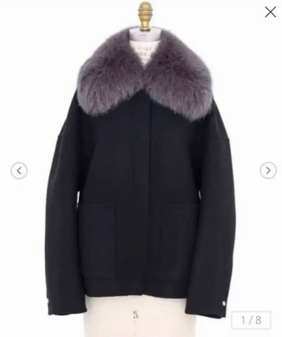 新品未使用 Drawer ウールケヌキファーカラー ジャケット コート 38