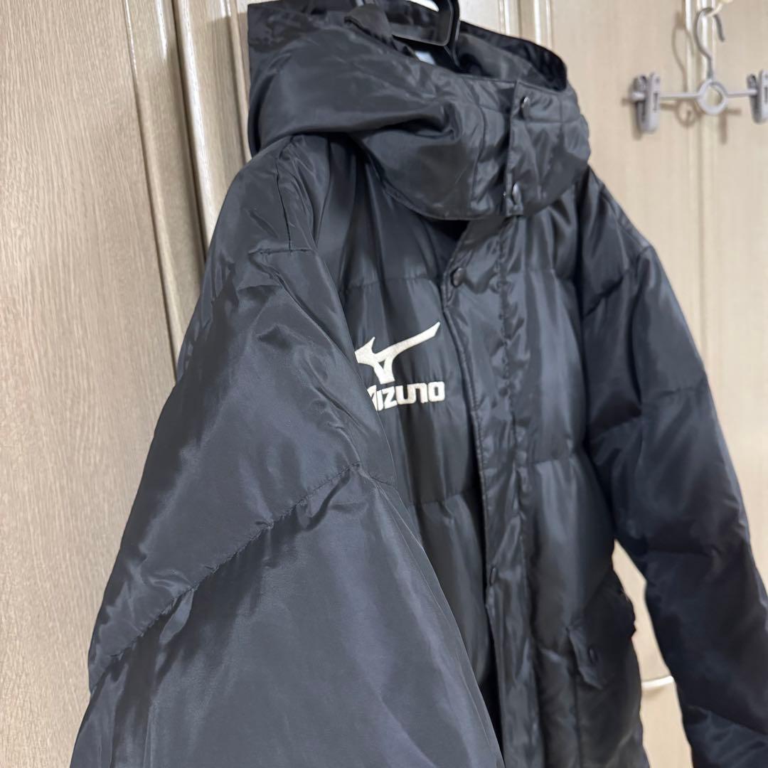 ミズノ ベンチコート Mサイズ/ブラック/ダウンコート/刺繍ロゴ