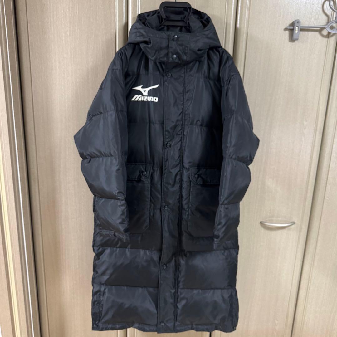ミズノ ベンチコート Mサイズ/ブラック/ダウンコート/刺繍ロゴ