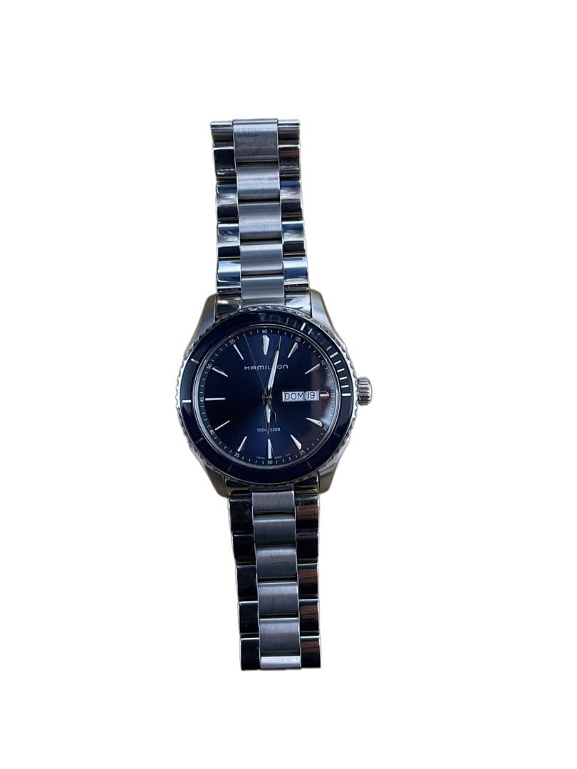 ハミルトン ジャズマスターシービューディデイト クオーツ 綺麗なブルーの文字盤