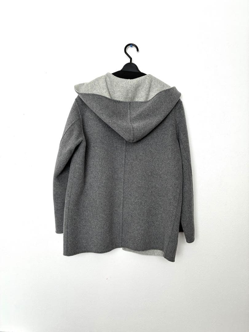 J.PRESSLADIES【リバーシブル】ウールナイロン リバーフーデッドコート