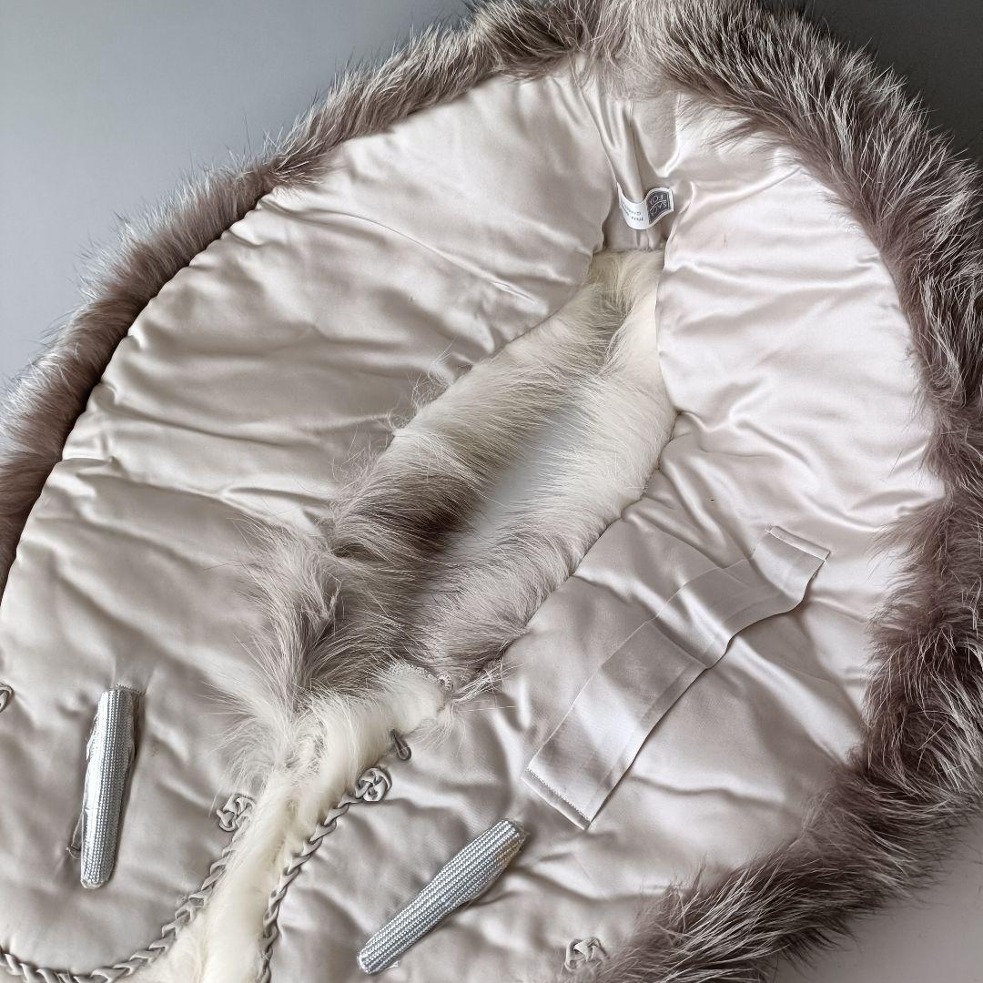 美品　SAGA FOX ファーショール グレー系