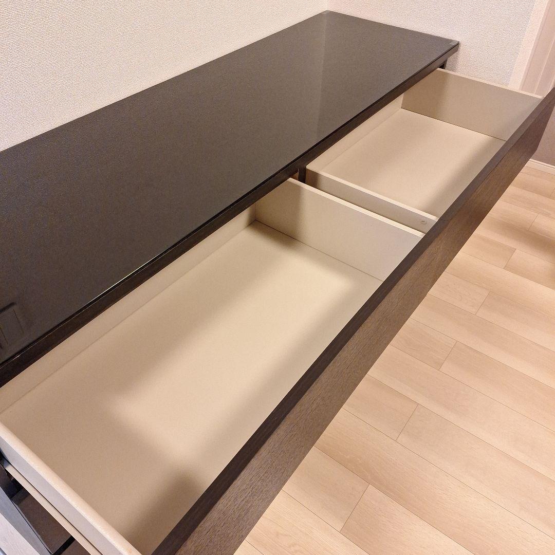 ダークブラウン 木製チェスト 6引き出し IKEA