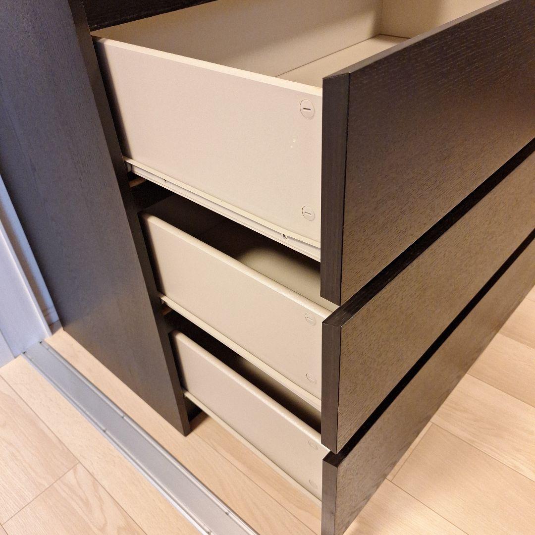 ダークブラウン 木製チェスト 6引き出し IKEA