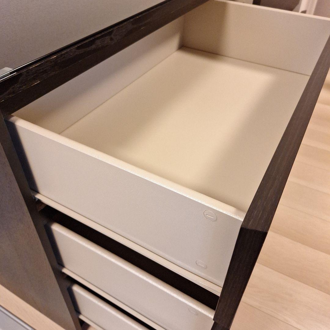 ダークブラウン 木製チェスト 6引き出し IKEA