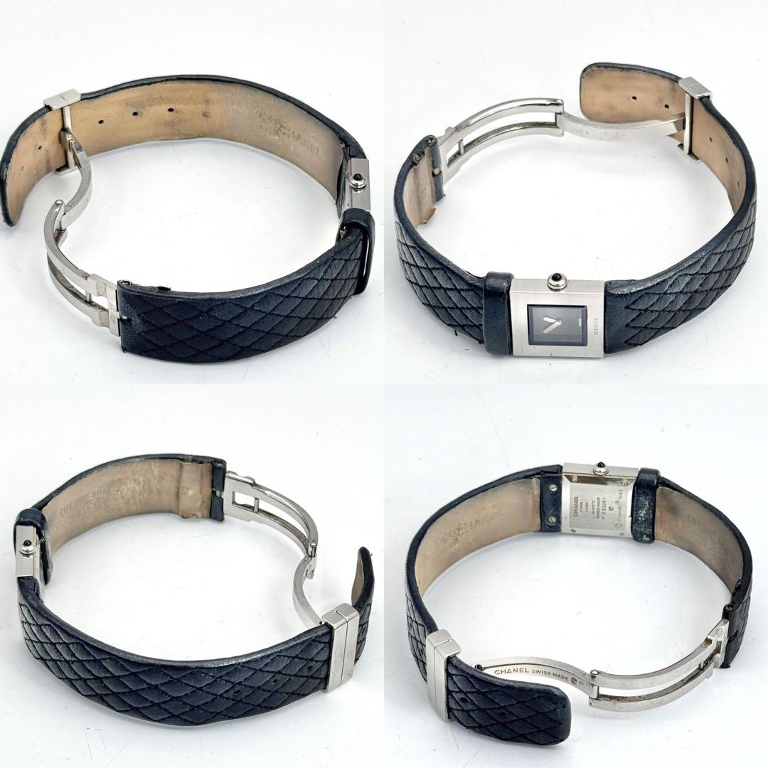 新品電池✨　シャネル　マトラッセ　時計　レディース　ブラック　キルティング