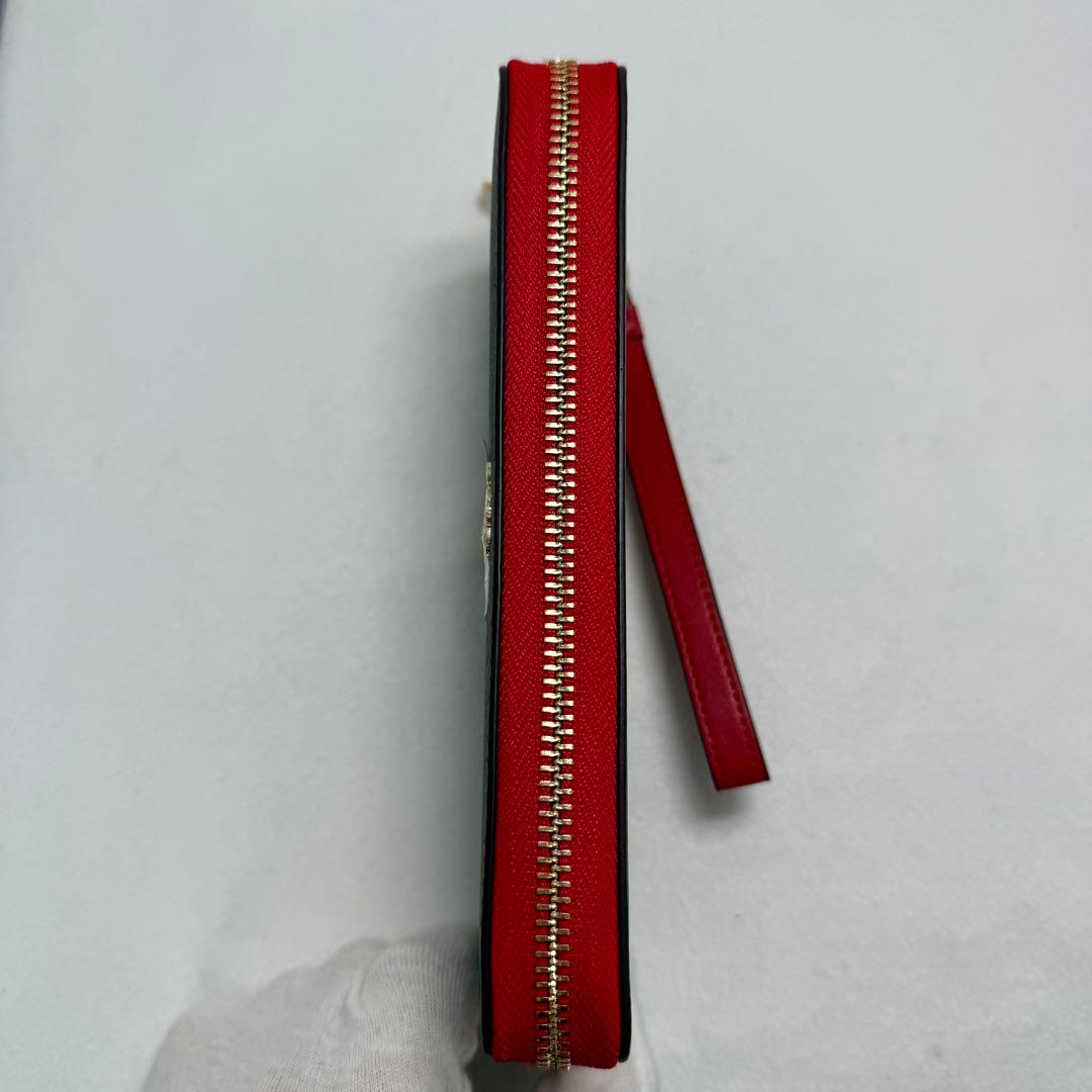 【新品】COACH 長財布 ブラウン/レッド 保存袋付き