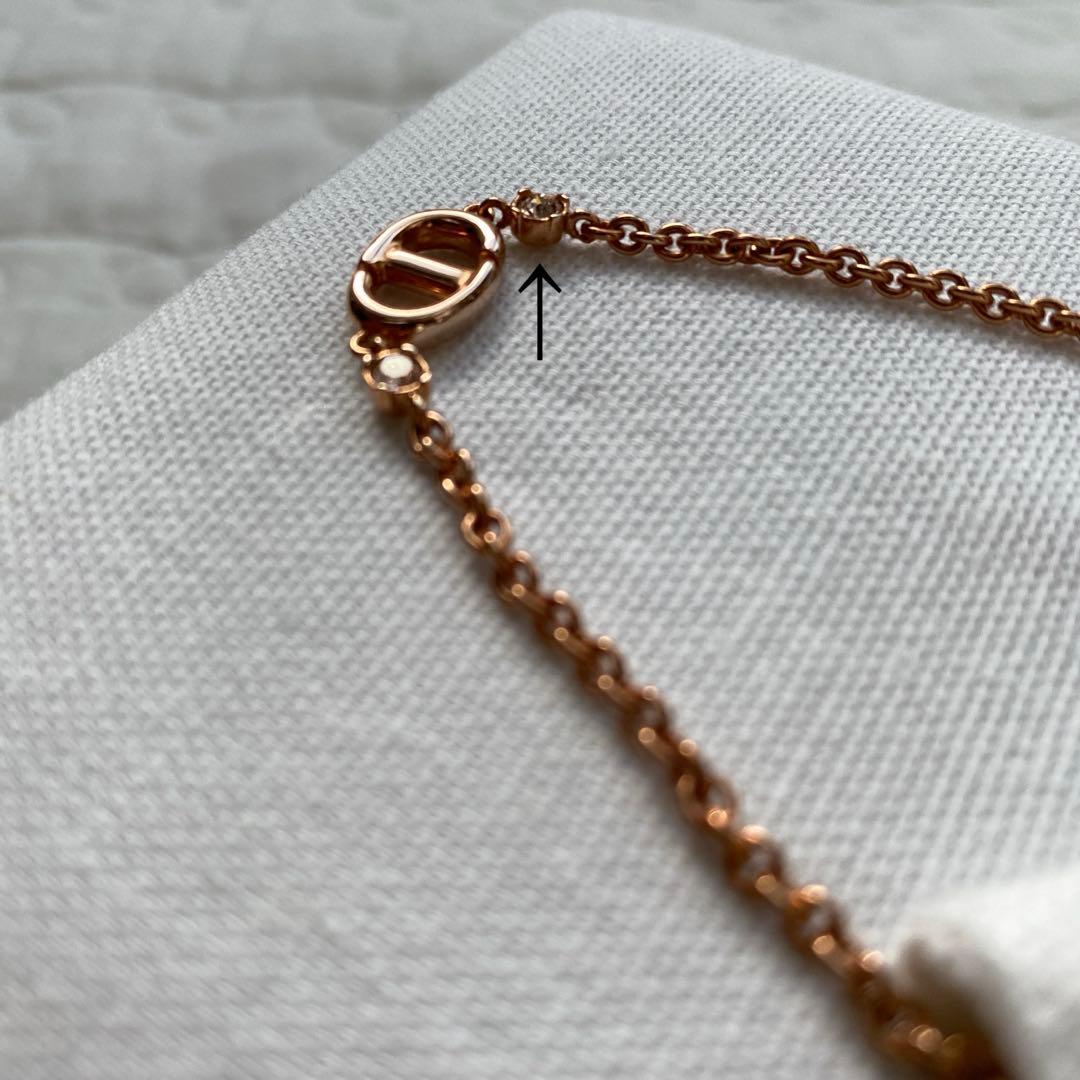 【ディオール】DIOR ホリデー限定　ネックレス NAVY ピンクゴールド