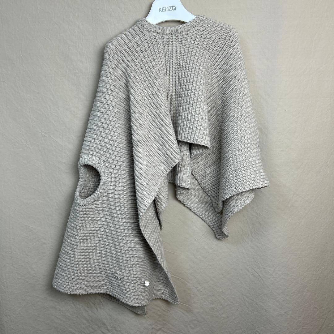 ANN DEMEULEMEESTER ニット ポンチョ アシンメトリー 38