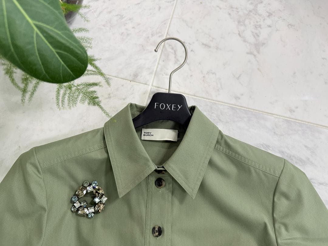 未使用★TORY BURCH ポプリンプリーツシャツドレス 2