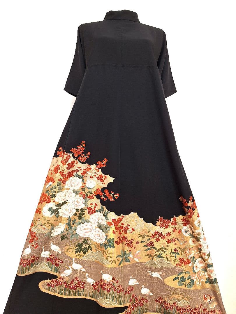 着物リメイクワンピース3663