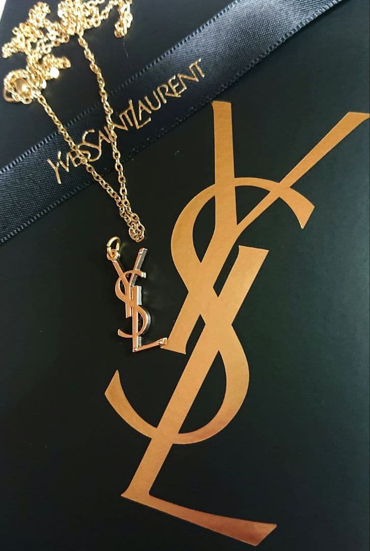 【正規 未使用】YVES SAINT LAURENT金色ロゴ/ネックレスチェーン