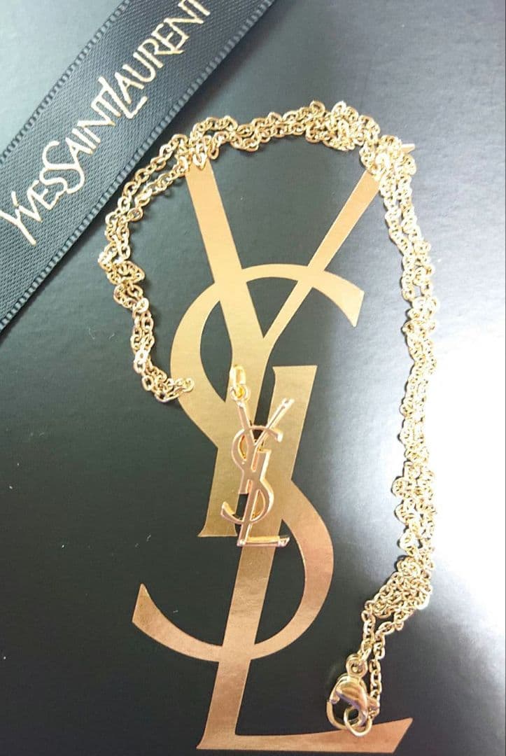 【正規 未使用】YVES SAINT LAURENT金色ロゴ/ネックレスチェーン