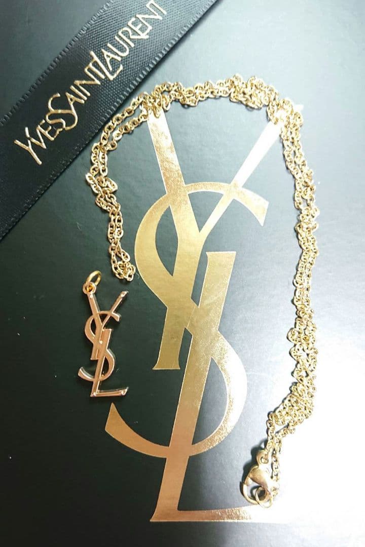 【正規 未使用】YVES SAINT LAURENT金色ロゴ/ネックレスチェーン
