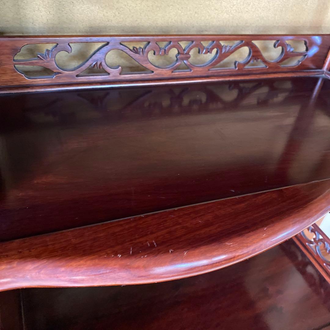 唐木家具　高級　花梨茶棚　希少　アジアン　アンティーク　茶箪笥　保証書付き