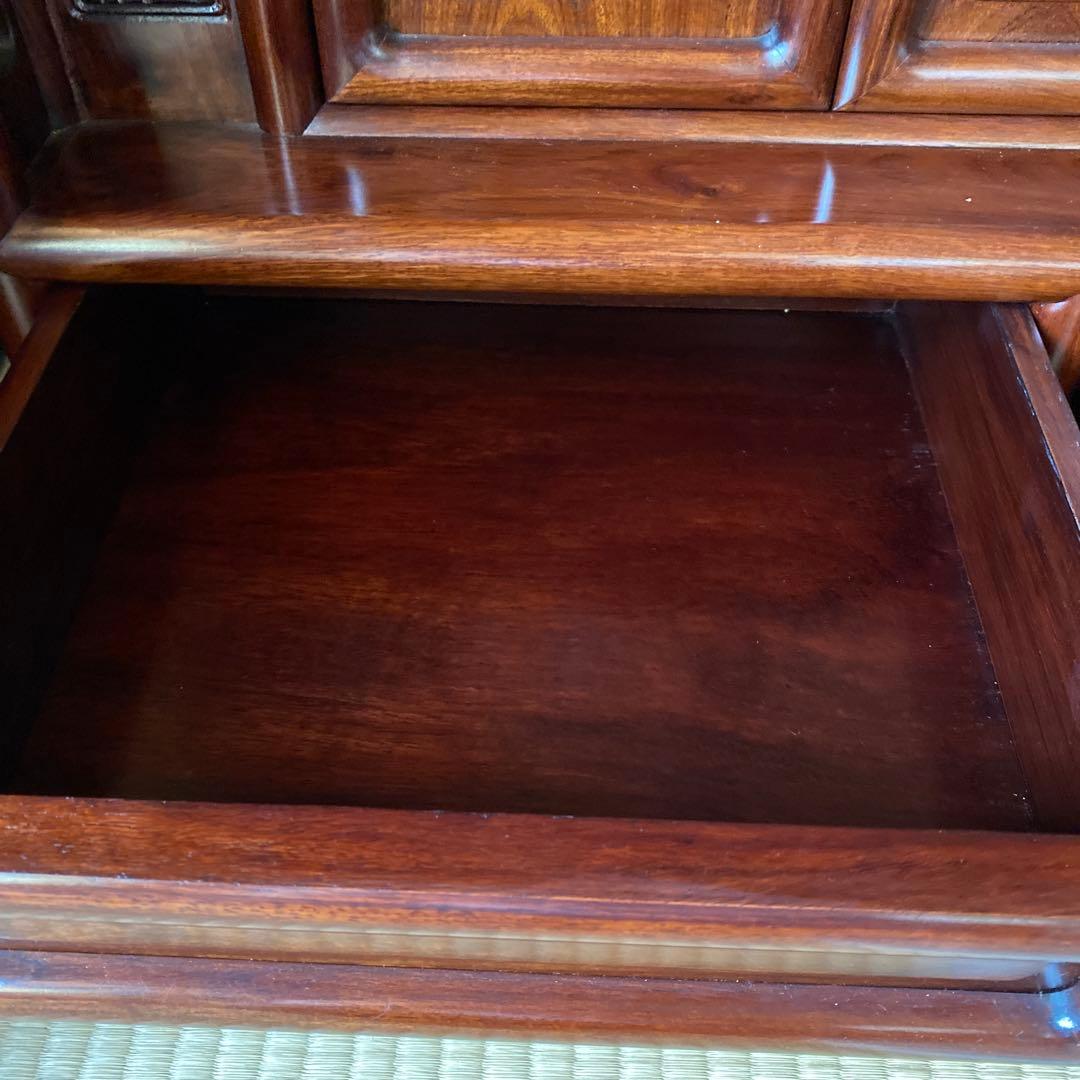 唐木家具　高級　花梨茶棚　希少　アジアン　アンティーク　茶箪笥　保証書付き