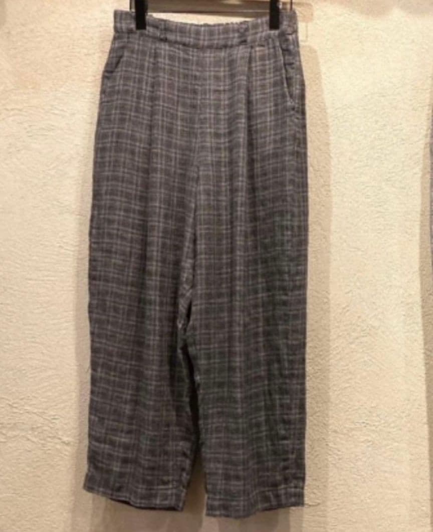 nest Robeネストローブ トラッドリネン チェックパンツ