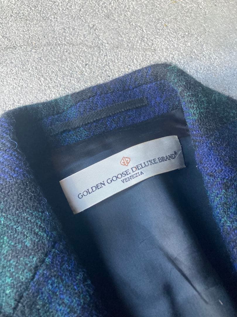 【美品】GOLDEN  チェックテーラードジャケット イタリア製 S