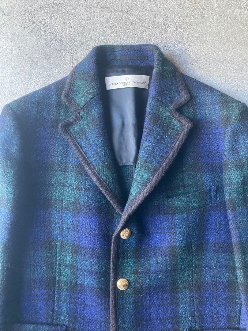 【美品】GOLDEN  チェックテーラードジャケット イタリア製 S