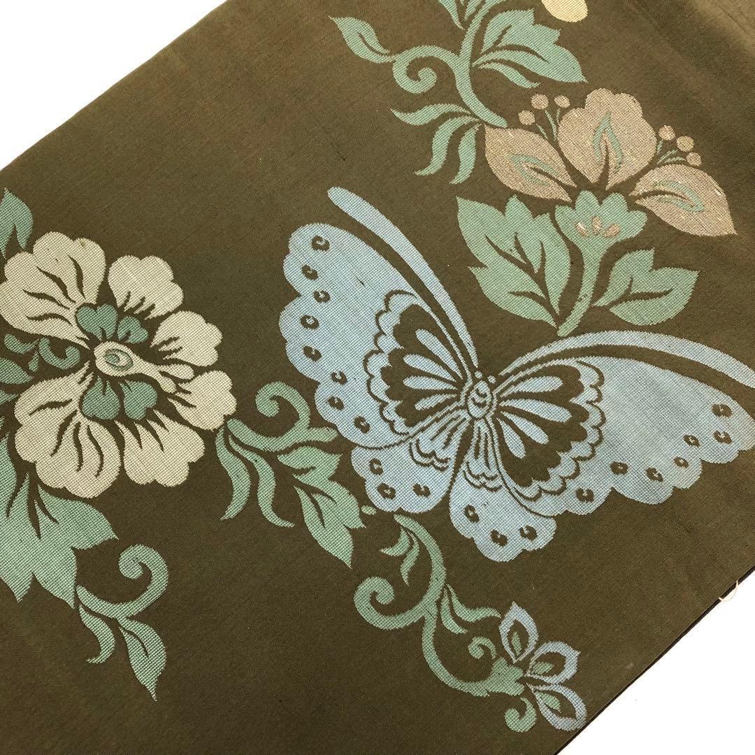 アンティーク帯 昼夜帯 蝶々 花唐草模様 AO-3124