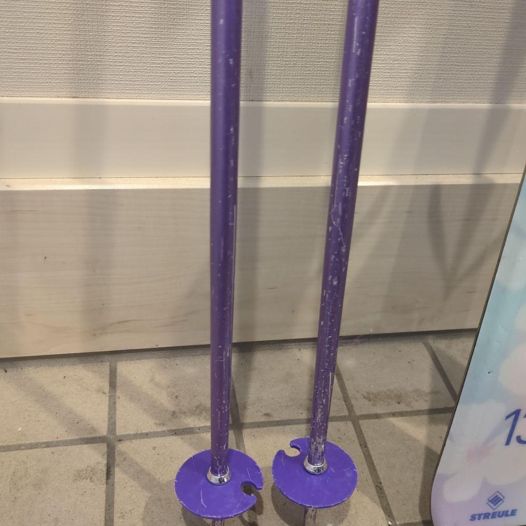 STREULEスキー板130センチ、ストック95センチ、ブーツ23センチ　高学年