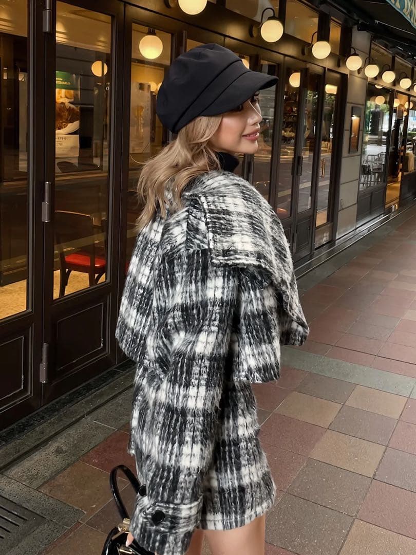 ジャケット・アウター DIANTE BIG COLOR SHAGGY JACKET D/MIX