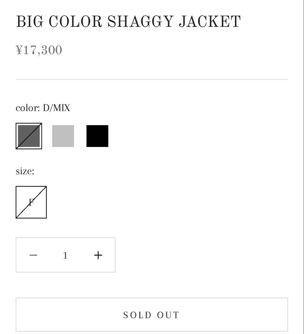 ジャケット・アウター DIANTE BIG COLOR SHAGGY JACKET D/MIX