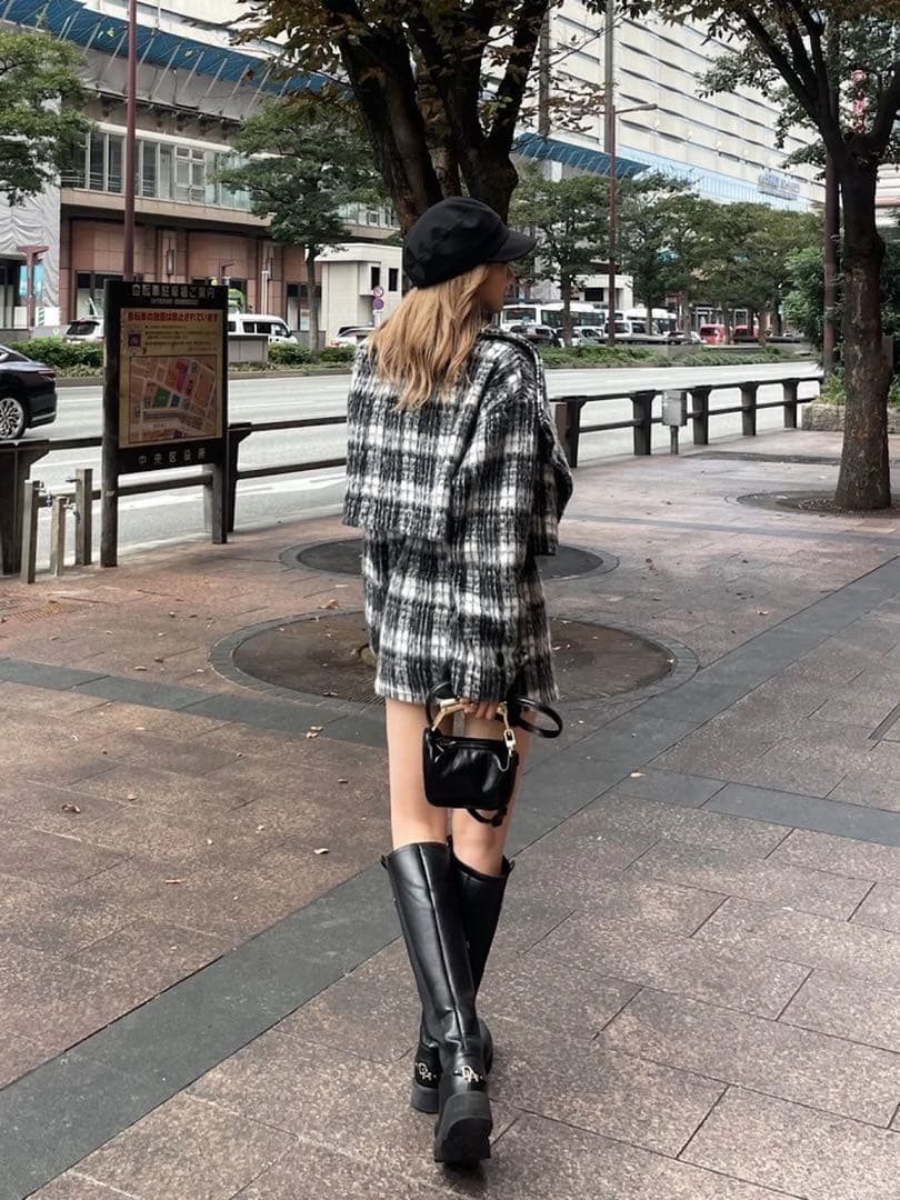 ジャケット・アウター DIANTE BIG COLOR SHAGGY JACKET D/MIX