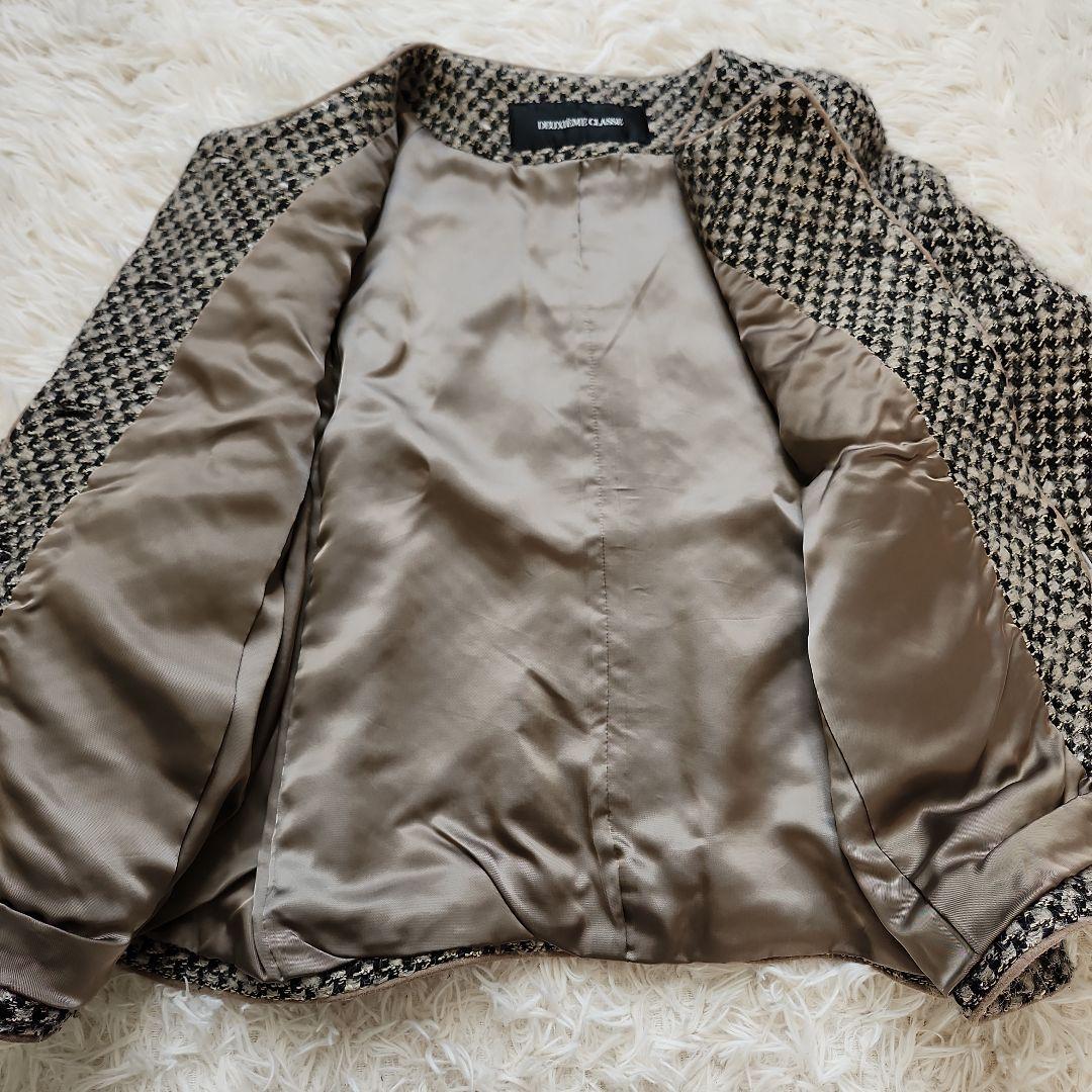 【美品】DEUXIÈME CLASSE チェック柄 テーラードジャケット