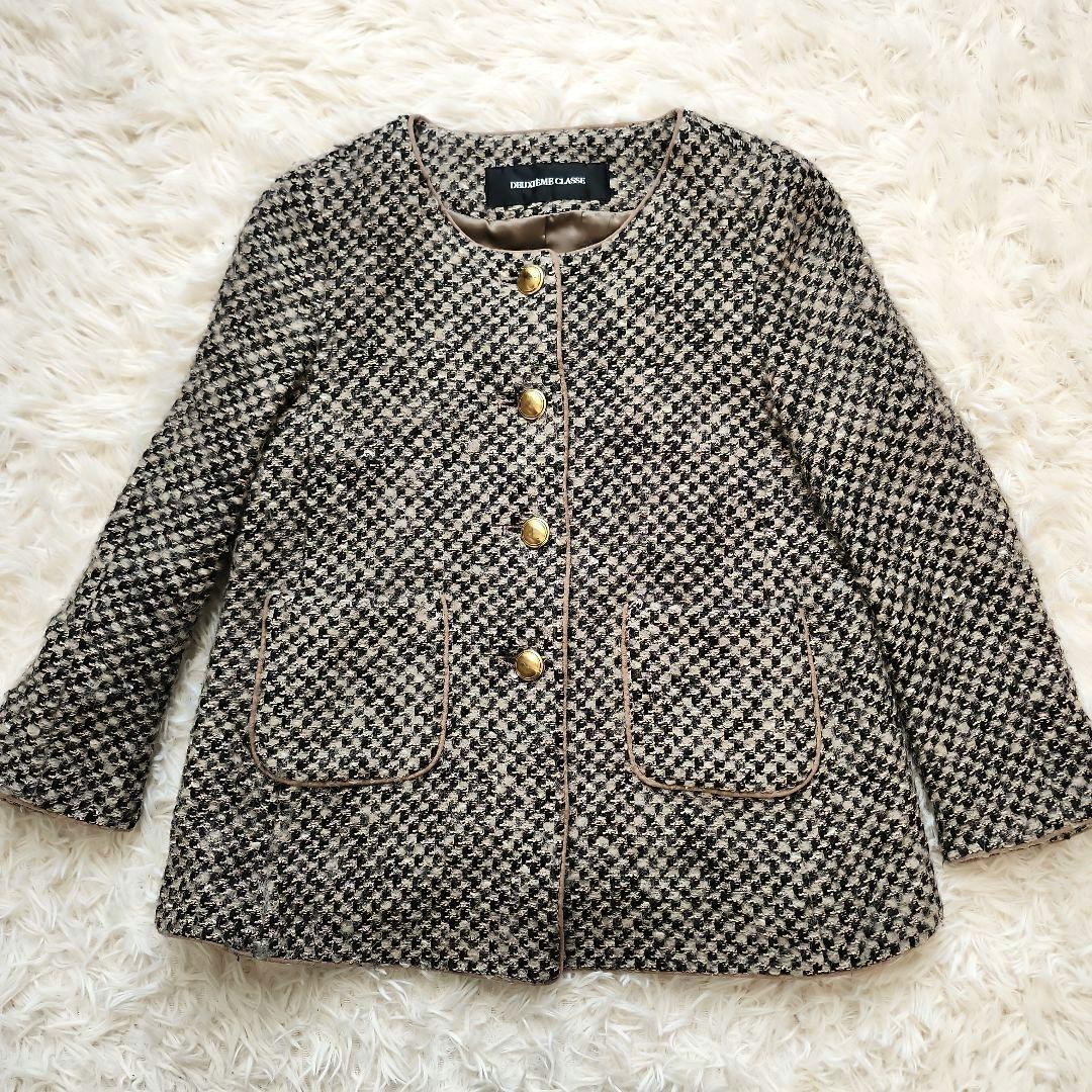 【美品】DEUXIÈME CLASSE チェック柄 テーラードジャケット