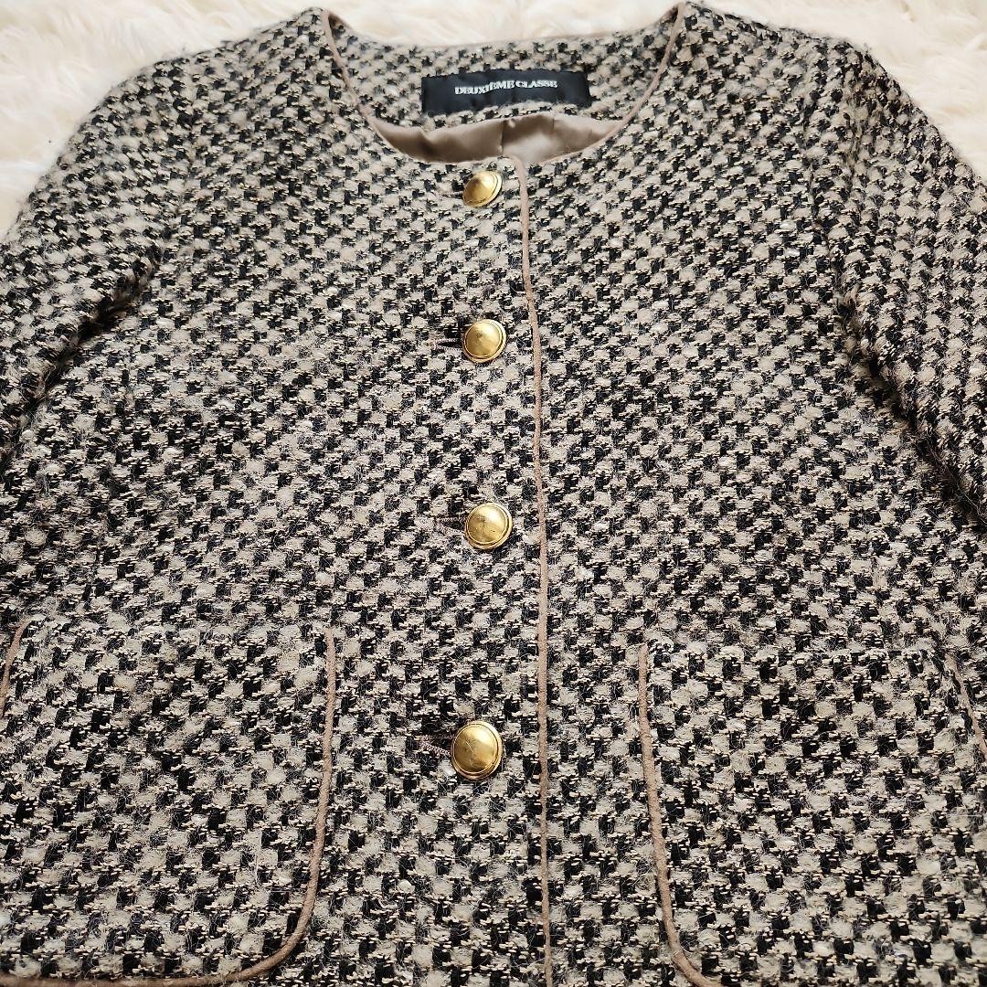 【美品】DEUXIÈME CLASSE チェック柄 テーラードジャケット