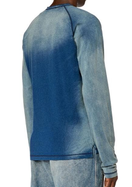 DIESEL 24年モデル美品 予備ボタン付き ヘンリーネック長袖Tシャツ