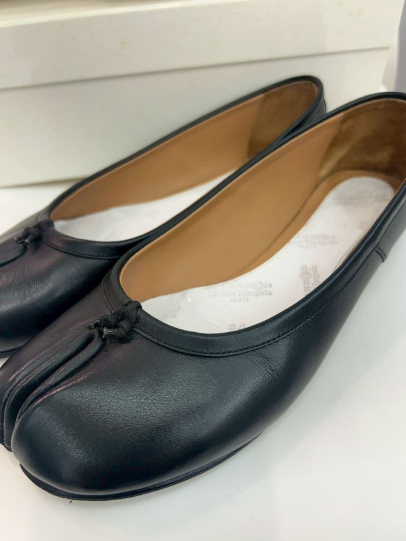 メゾン マルジェラ タビ 足袋シューズ カーフ サイズ38 ブラック