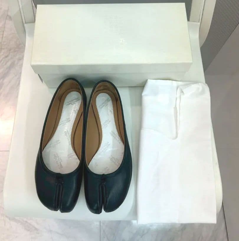 メゾン マルジェラ タビ 足袋シューズ カーフ サイズ38 ブラック