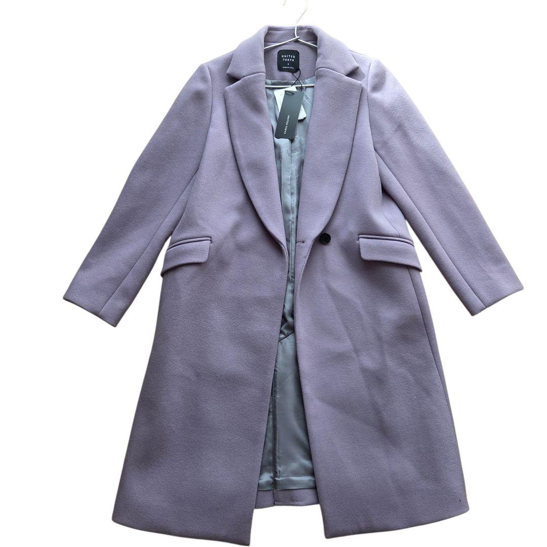 未使用品 UNITED TOKYO チェスターコート ウール ラベンダー M