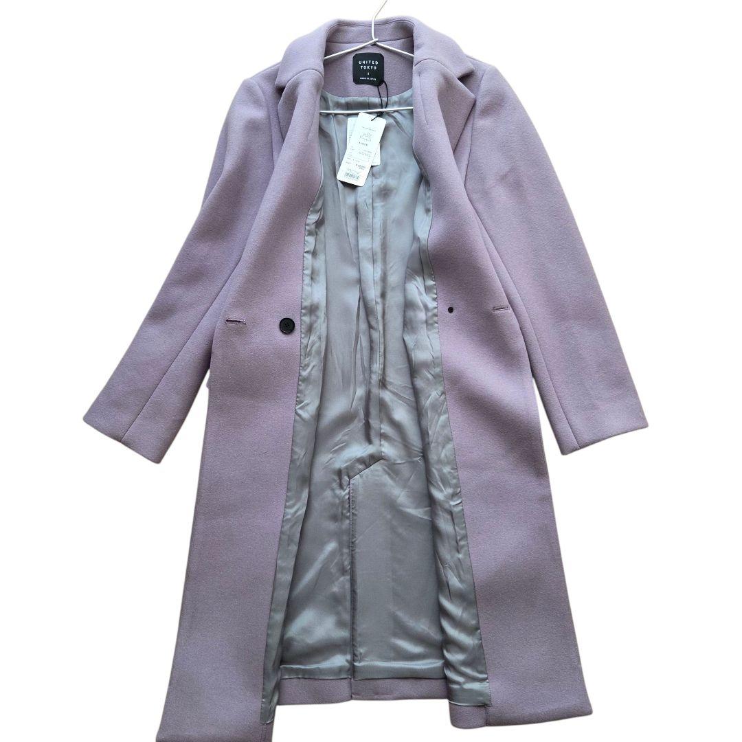 未使用品 UNITED TOKYO チェスターコート ウール ラベンダー M